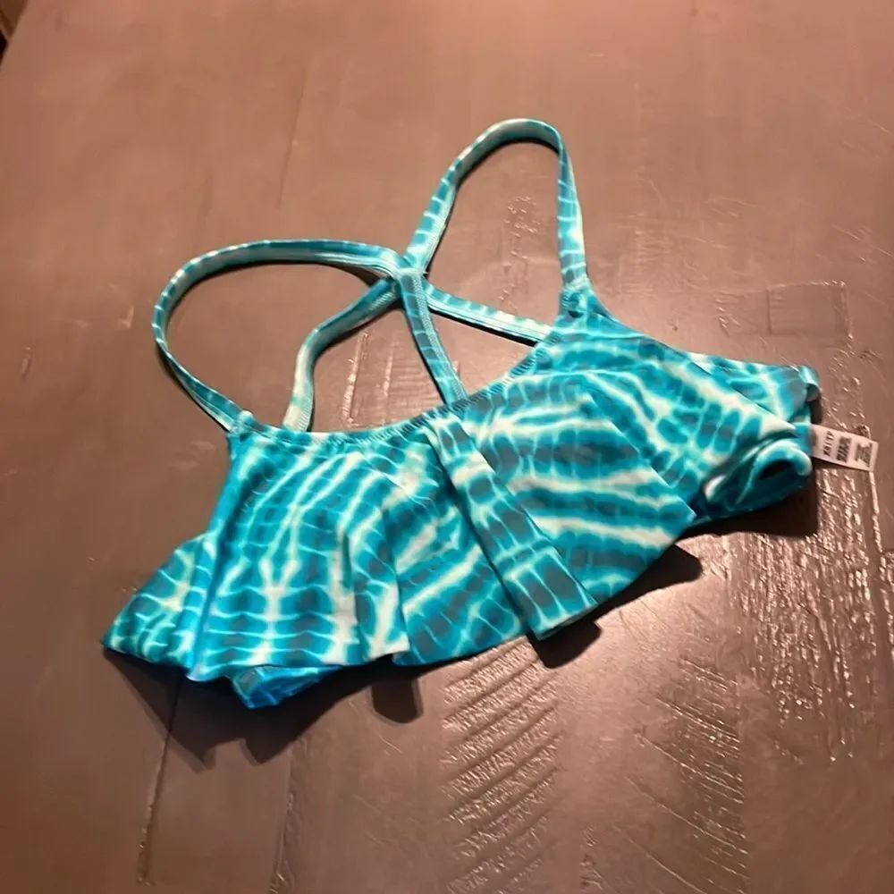 PINK Victoria’s Secret tie dye racerback flounce swim top SZ Xsmall